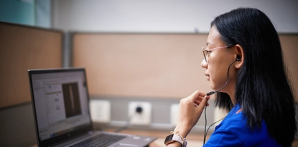 Girl On Laptop Call